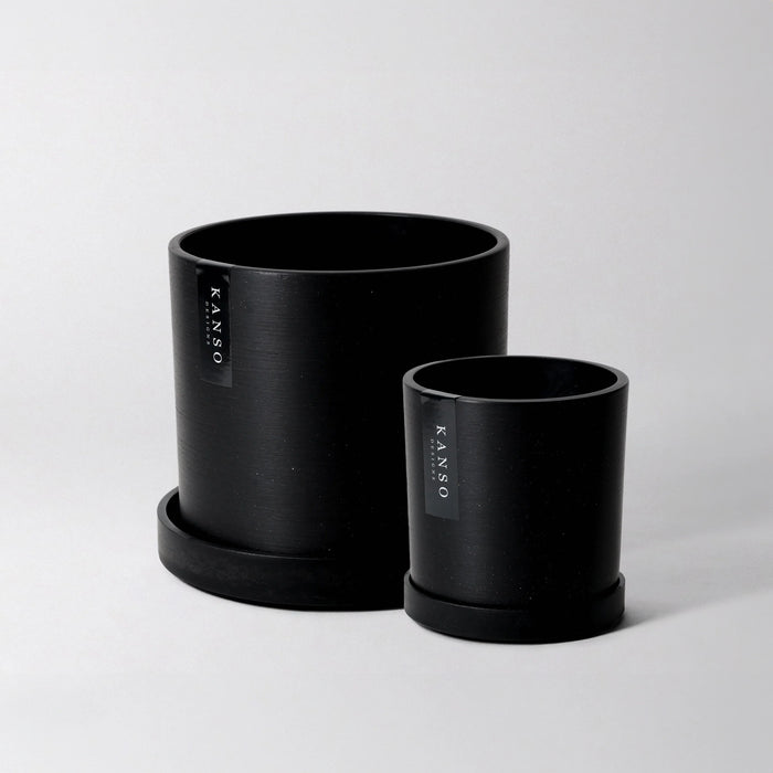 Black Signature Stone Planter