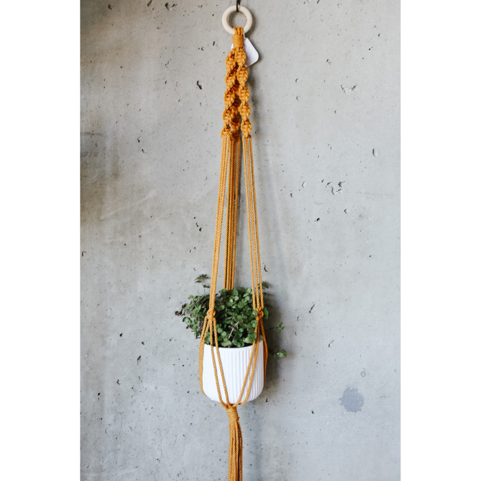 Jane Mustard Macrame Plant Hanger
