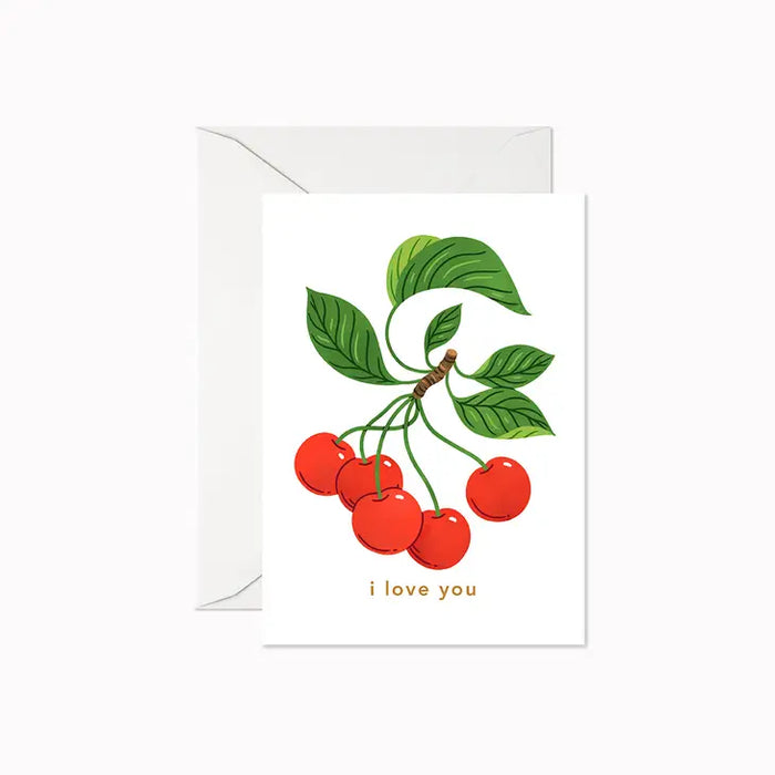 I Love You Cherries | Blank Mini Card