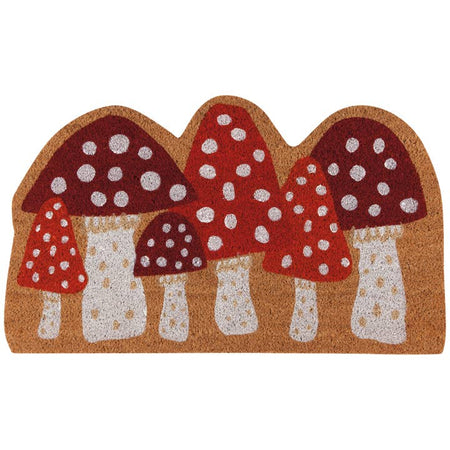Mushroom shaped coir doormat