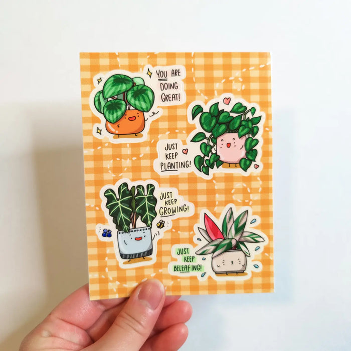 Plant Positivity Vinyl Sticker Sheet (Orange)
