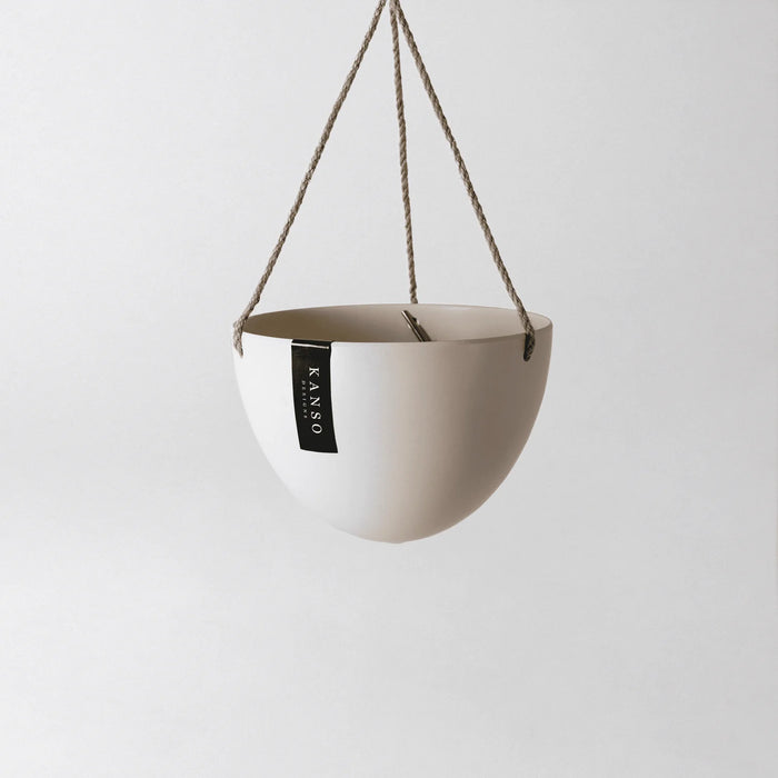White Bamboo Hanging Planter
