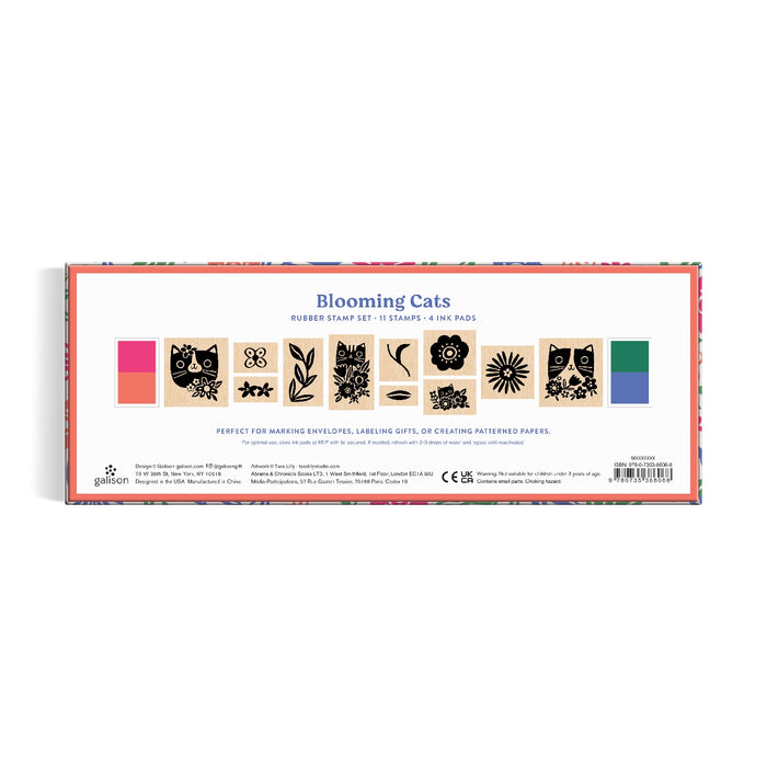 Blooming Cats Rubber Stamp Set
