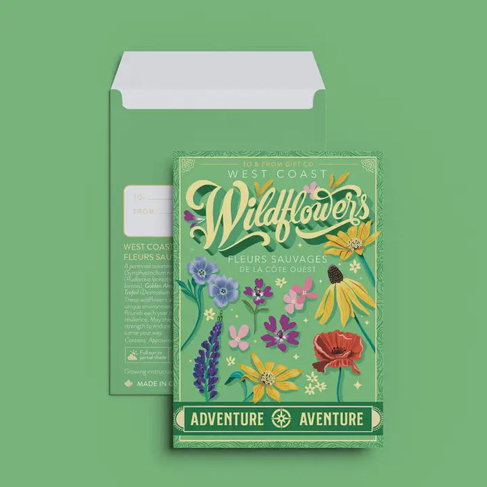 West Coast Wildflowers Seed Packet (Adventure) Gold Foil