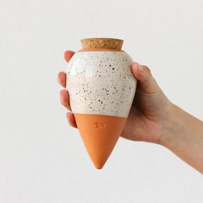 Speckled White Olla