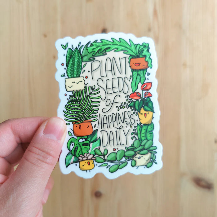 Plant Seeds of Happiness Vinyl Sticker
