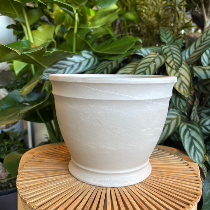 Ornate Marble Terracotta Planter with Water Saucer