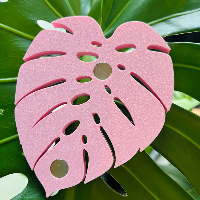 Pink Monstera Leaf Magnet