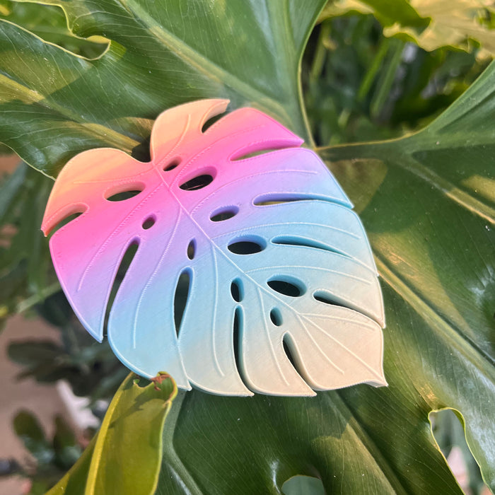 Rainbow Monstera Leaf Magnet