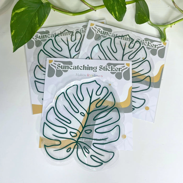 Monstera Leaf Suncatcher Sticker | Window Cling
