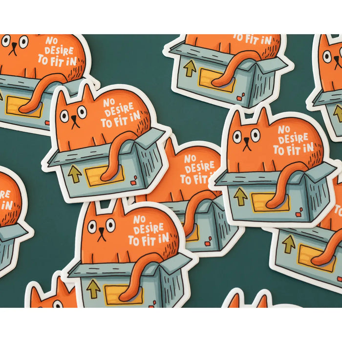 No Desire To Fit in Cat Sticker