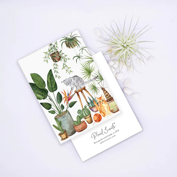 Plants and Cats Greeting Card