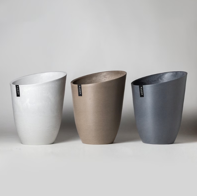 Tall Beachwood Angled Planter