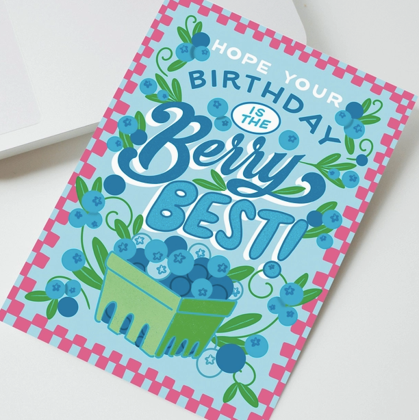 Blueberry Birthday Card - Berry Best Birthday