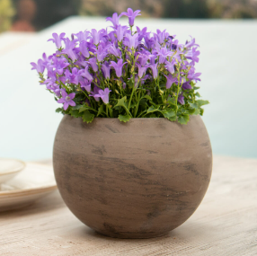 Dark Marble Sphere Terracotta Planter