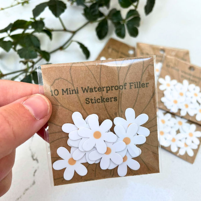 Mini White Daisy Stickers (Set of 10)