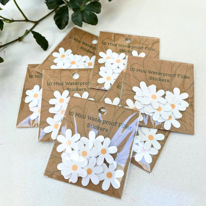Mini White Daisy Stickers (Set of 10)