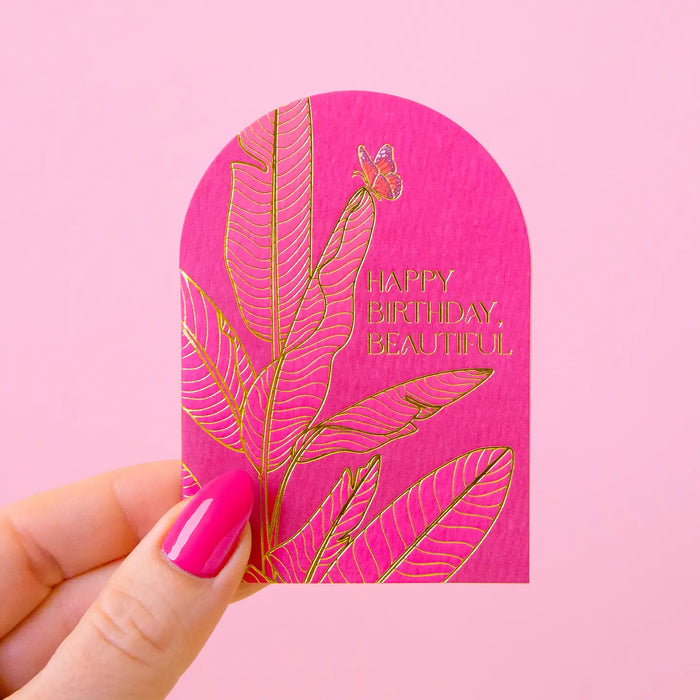 Happy Birthday Beautiful | Mini Card with Butterfly