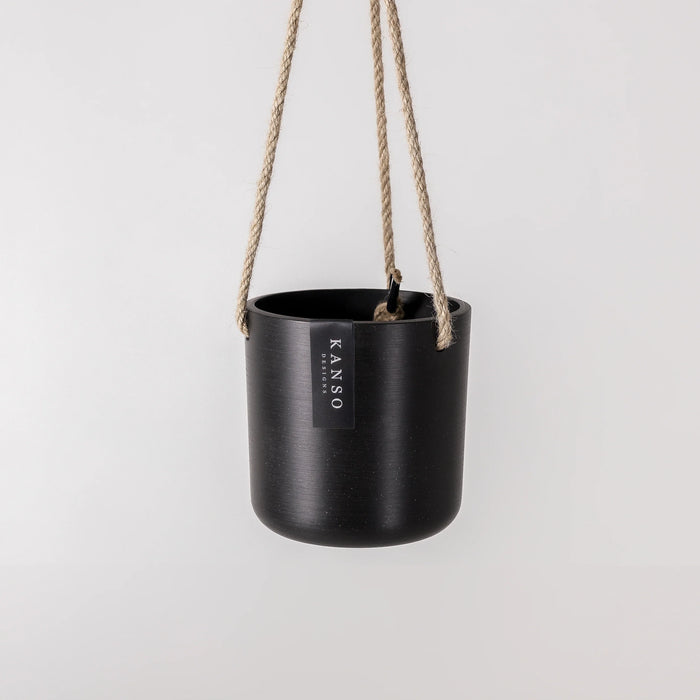 Black Signature Stone Hanging Planter