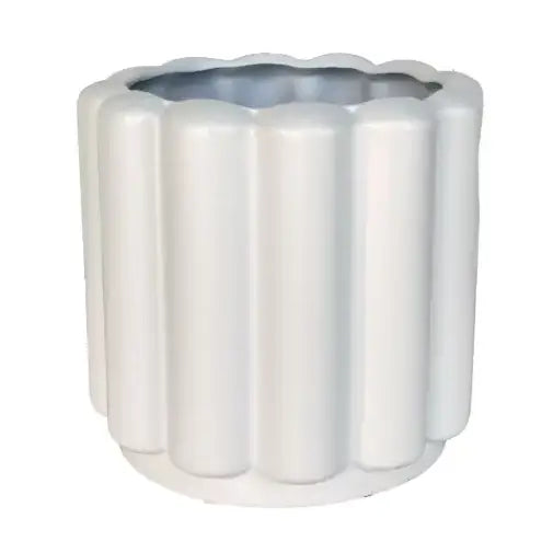 Flute Planter Matte White