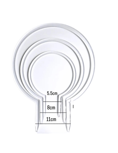 Frosted acrylic circle trellis in three sizes