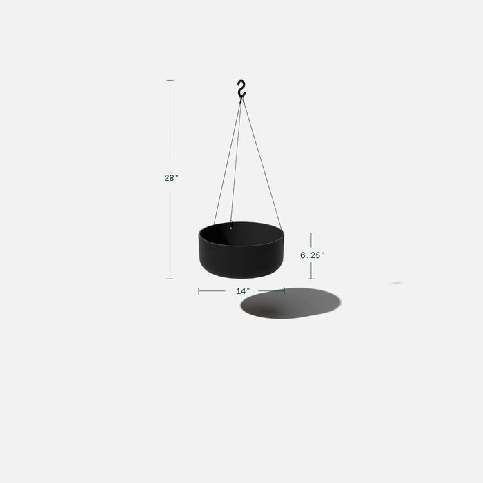 Black Hanging Kona Bowl Planter