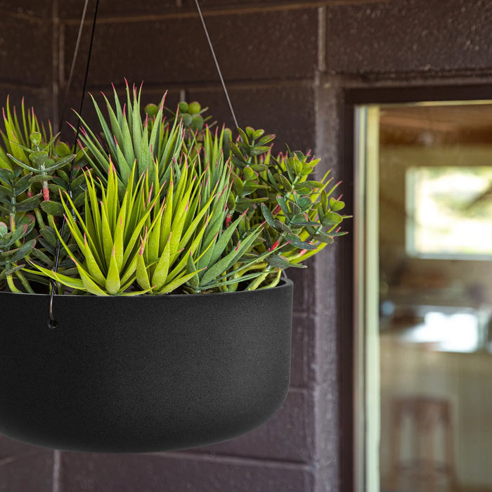 Black Hanging Kona Bowl Planter