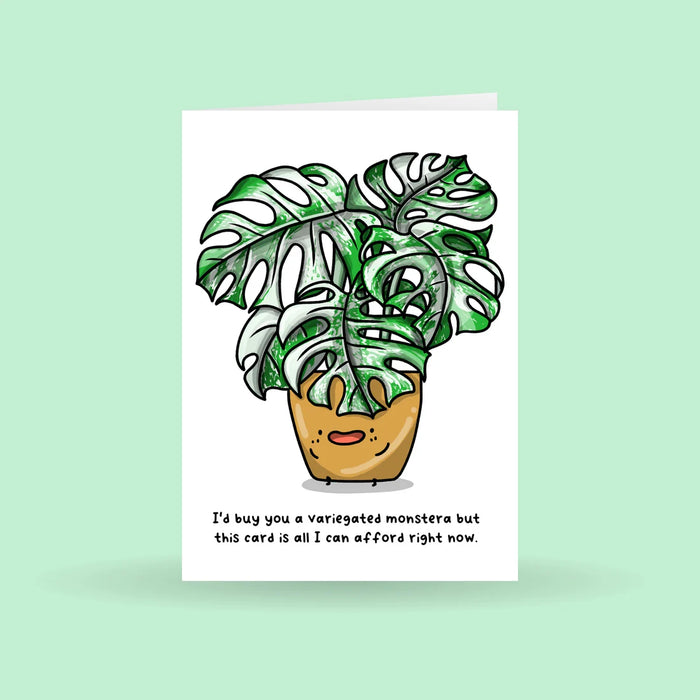 Variegated Monstera Greeting Card