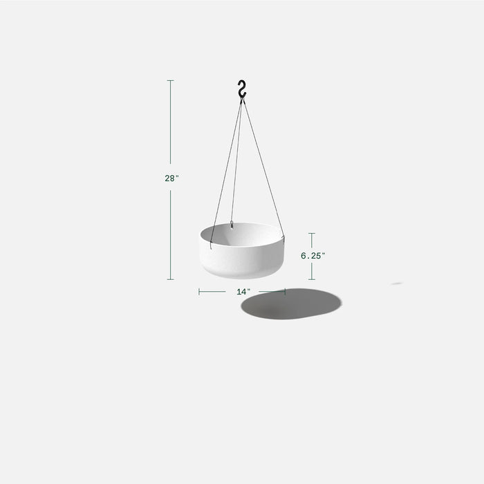 White Hanging Kona Bowl Planter
