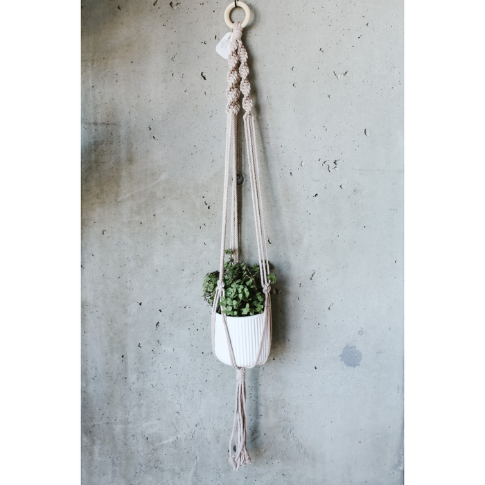 Jane Sand Macrame Plant Hanger