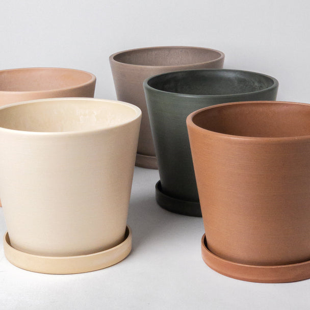 Muted Coral Tapered Signature Planter