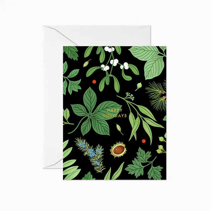 Happy Holidays Greenery Card