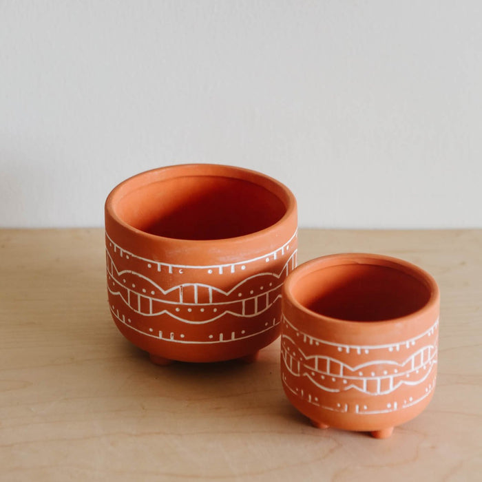 Abstract Terracotta Planter