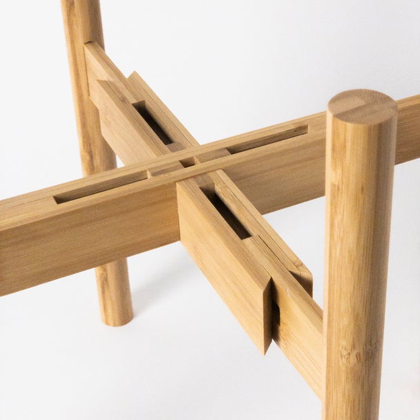 Adjustable Bamboo Plant Stand (Light Stain)