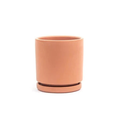 Terracotta Cylinder Pot with Water Tray